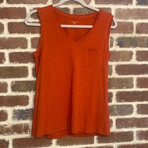 Garnet Hill organic Pima cotton burnt orange tank top NEW